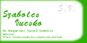 szabolcs vucsko business card